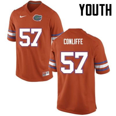 Youth Florida Gators #57 Elijah Conliffe NCAA Nike Orange Authentic Stitched College Football Jersey SNQ8862HD